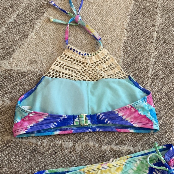 💕💜Hobie 2 piece girl swimwear boho tie dye style bikini 💕💜size 12 - Picture 5 of 8